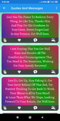 Get Well Soon Wishes Greeting, Quotes, GIF android App screenshot 2