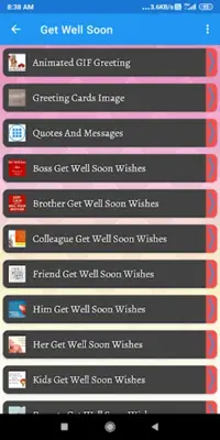 Get Well Soon Wishes Greeting, Quotes, GIF android App screenshot 7